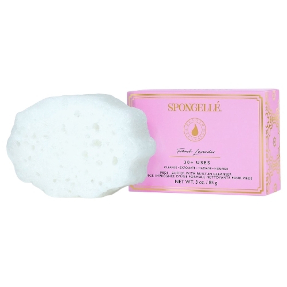 Spongelle French Lavender Spa Pedi Buffer NIB 30 Uses 3 oz